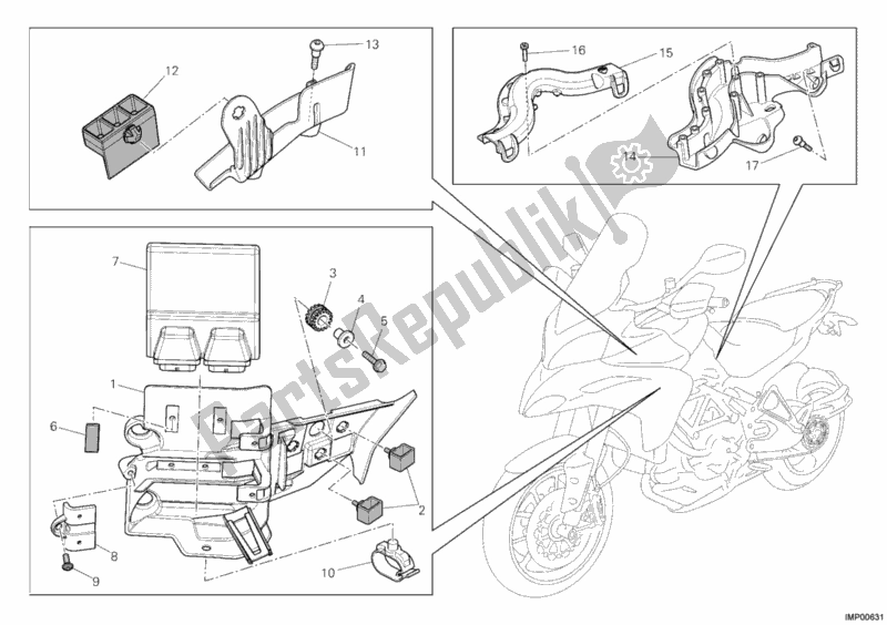 All parts for the Engine Control Unit of the Ducati Multistrada 1200 ABS 2010